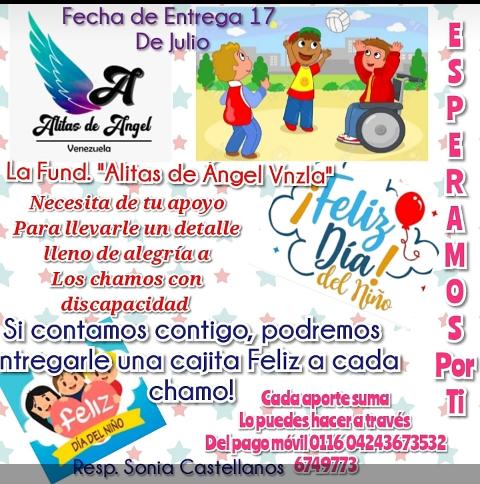 Fundación Alitas de Ángel Venezuela recibirá aportes para el Día del Niño