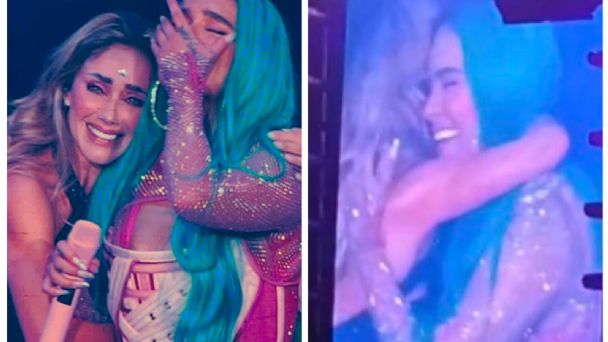 LA BICHOTA Y ANAHI EMOCIONADAS/ Cantan a dúo «Sálvame»