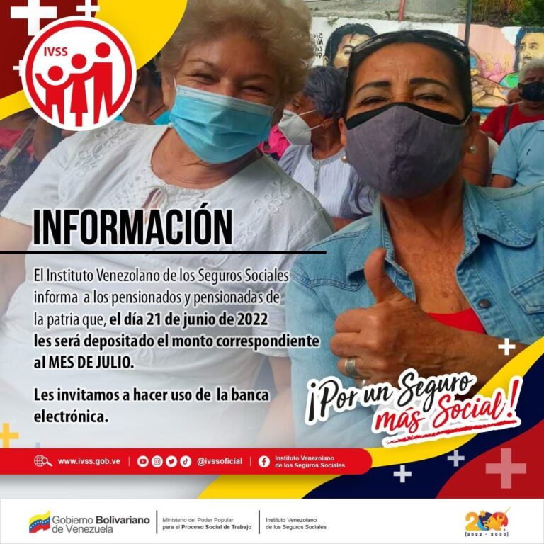 PENSIÓN JULIO / El Seguro Social anuncia pago